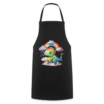 Dinosaur Dino Baby Rainbow Gift - Cooking Apron - black - Front - AI Model Male 185 dark (185cm)