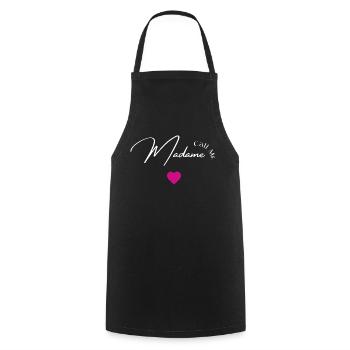 Call me madame - Tablier de cuisine - noir - Devant - AI Model Male 185 dark (185cm)