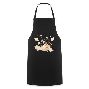 Butterfly Flower Books Bibliophile Bibliophiles Cool - Tablier de cuisine - noir - Devant - AI Model Male 185 dark (185cm)