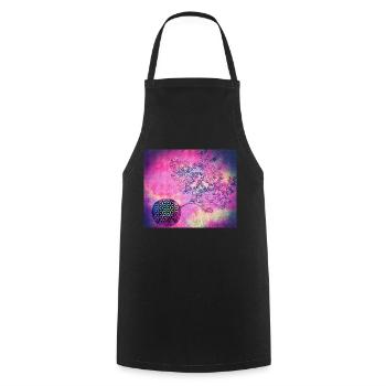Arbre de vie persan n° 3 - Tablier de cuisine - noir - Devant - AI Model Male 185 dark (185cm)