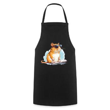 Mel the gerbil - Cooking Apron - black - Front - AI Model Male 185 dark (185cm)