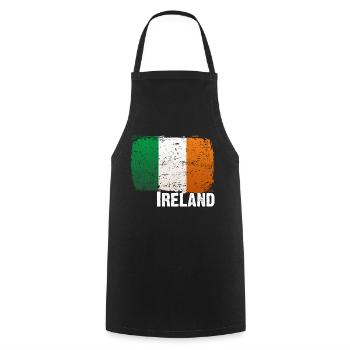 Ireland - Irland - Grün Weiß Orange - Kochschürze - Schwarz - Vorne - AI Model Male 185 dark (185cm)