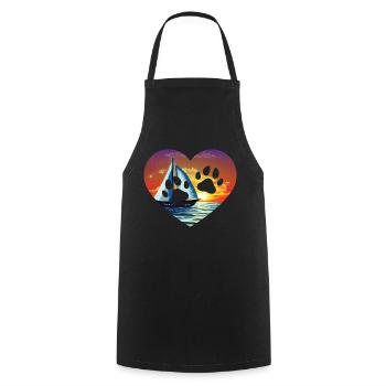 Voilier Voile Patte de chien Sailor Voilier - Tablier de cuisine - noir - Devant - AI Model Male 185 dark (185cm)