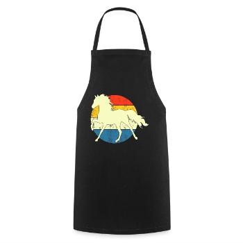 Vintage Retro Horse Sunset For Horse Lovers - Cooking Apron - black - Front - AI Model Male 185 dark (185cm)