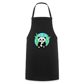 Panda und Bambus - Kochschürze - Schwarz - Vorne - AI Model Male 185 dark (185cm)