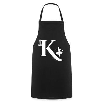 Buchstabe k Ballerina - Kochschürze - Schwarz - Vorne - AI Model Male 185 dark (185cm)