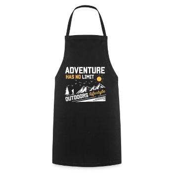 ADVENTURE HAS NO LIMIT 2 - Cooking Apron - black - Front - AI Model Male 185 dark (185cm)