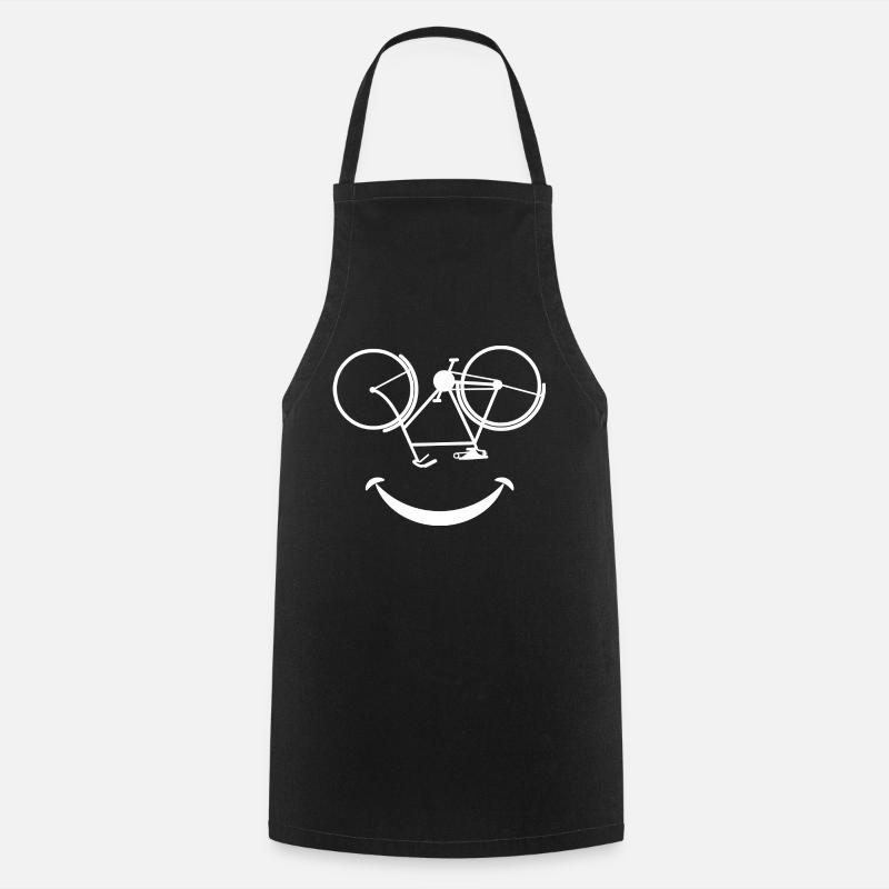 Smiling Bicycle - Cooking Apron - black