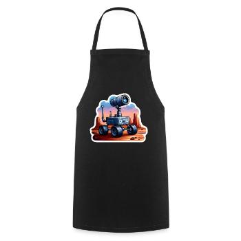 Mars Rover Inspired Sticker, Comic Style - Cooking Apron - black - Front - AI Model Male 185 dark (185cm)