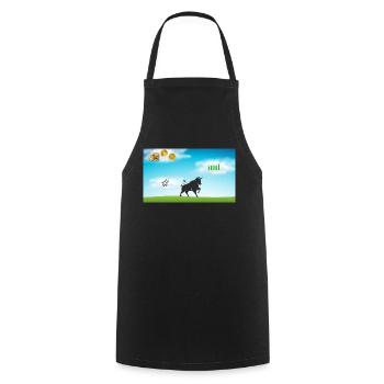 Börsenbulle im Börsenparadies - Kochschürze - Schwarz - Vorne - AI Model Male 185 dark (185cm)