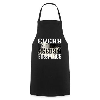 ébéniste charpentier un charpentier prière t-shirts - Tablier de cuisine - noir - Devant - AI Model Male 185 dark (185cm)