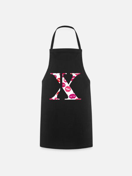 Lettre x bisous - Tablier de cuisine - noir