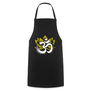 Om Logo Namah Shivaya Mantra Meditation Yoga - Kochschürze - Schwarz - Vorne - AI Model Male 185 dark (185cm)