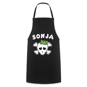 Piratin Sonja Design für Mädchen und Frauen - Kochschürze - Schwarz - Vorne - AI Model Male 185 dark (185cm)