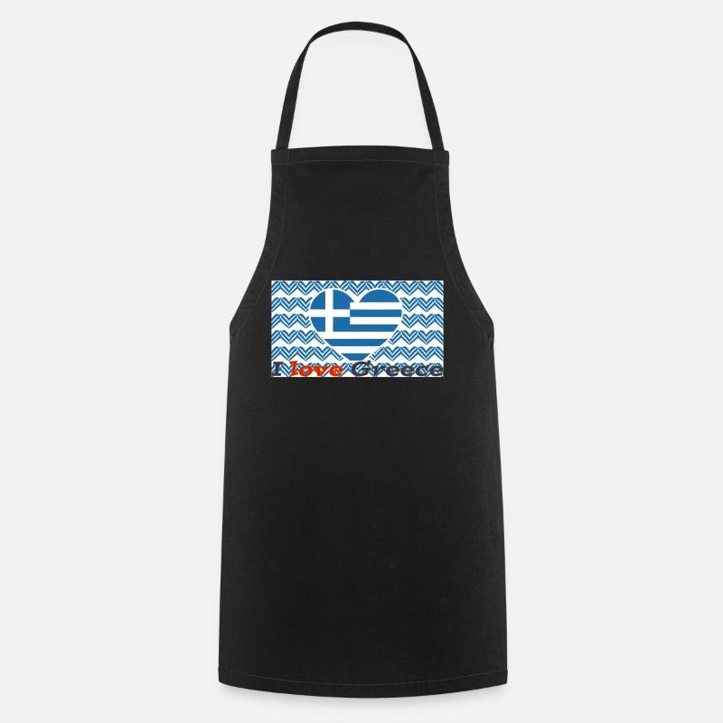 J’aime la Grèce - Tablier de cuisine - noir