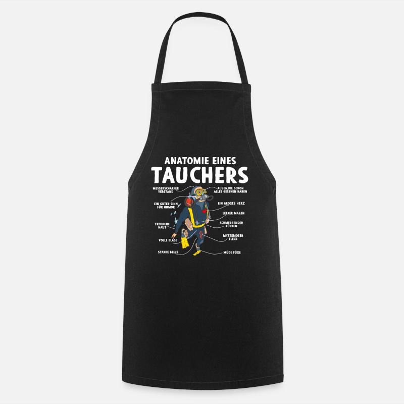 Anatomie eines Tauchers - Kochschürze - Schwarz