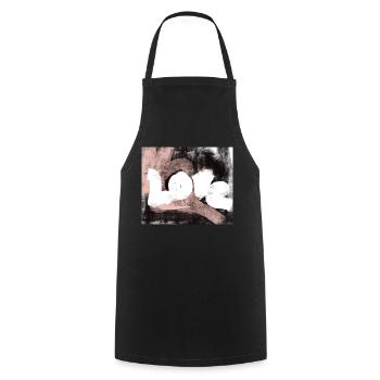 Love Love Design Abstract Modern - Cooking Apron - black - Front - AI Model Male 185 dark (185cm)