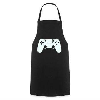 Gamer à la manette - Tablier de cuisine - noir - Devant - AI Model Male 185 dark (185cm)