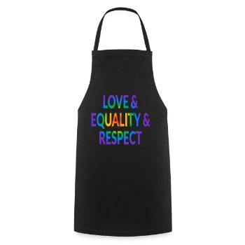Love Equality Respect - Cooking Apron - black - Front - AI Model Male 185 dark (185cm)