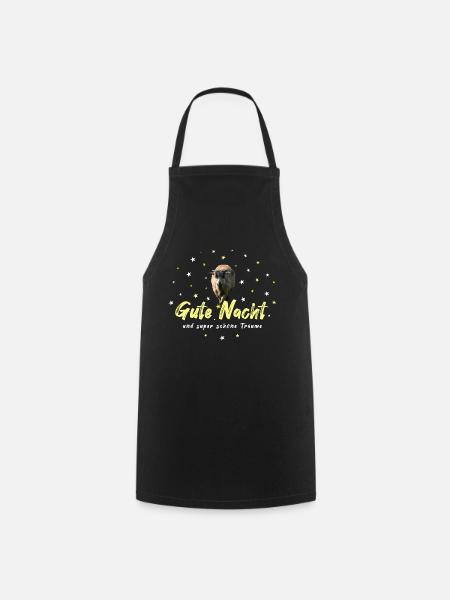 Gute Nacht Shirt Schlafshirt Sternenhimmel - Kochschürze - Schwarz