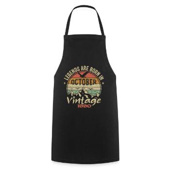 Awesome Since October 1990 - October 1990 Gift - Cooking Apron - black - Front - AI Model Male 185 dark (185cm)