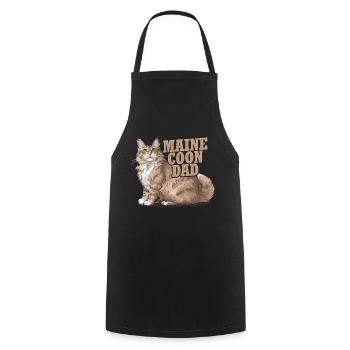 Maine Coon Dad Cat Kitten Father - Kochschürze - Schwarz - Vorne - AI Model Male 185 dark (185cm)