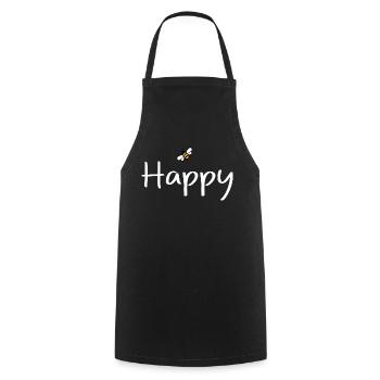 be Happy - Kochschürze - Schwarz - Vorne - AI Model Male 185 dark (185cm)