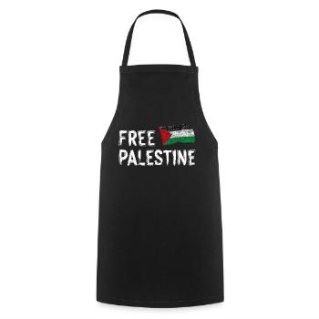 Free Palestine - Cooking Apron - black - Front - AI Model Male 185 dark (185cm)