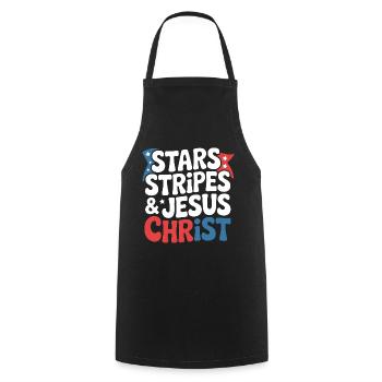 Amerikanischer Gläubiger Christ July 4th Jesus - Kochschürze - Schwarz - Vorne - AI Model Male 185 dark (185cm)