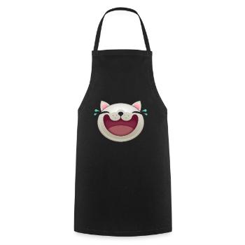 CHAT HEUREUX - Tablier de cuisine - noir - Devant - AI Model Male 185 dark (185cm)