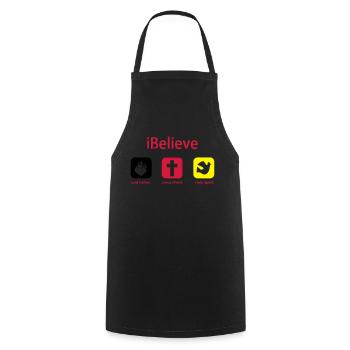 iBelieve - Jesus Shirt (UK) - Kochschürze - Schwarz - Vorne - AI Model Male 185 dark (185cm)