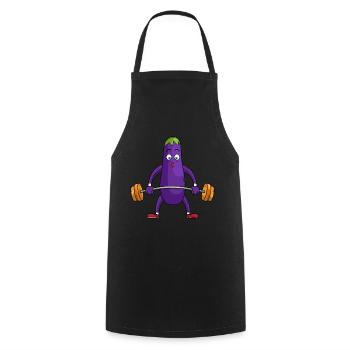 Aubergine Gemüse Gesund Geschenk Gewichte heben - Kochschürze - Schwarz - Vorne - AI Model Male 185 dark (185cm)