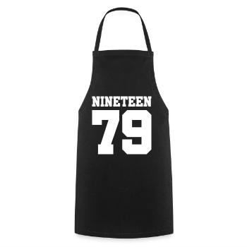 Birthday Year Nineteen Gift 1979 79 - Cooking Apron - black - Front - AI Model Male 185 dark (185cm)