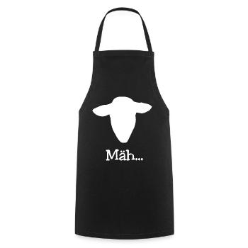 Sheep's Head T-Shirt Gift Funny Saying Mäh - Cooking Apron - black - Front - AI Model Male 185 dark (185cm)