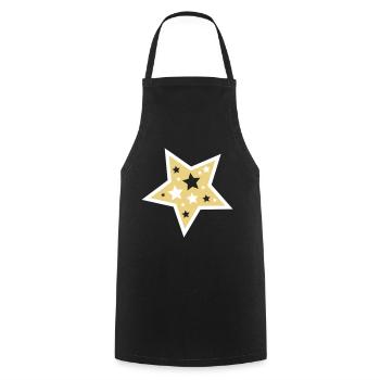 Christmas star - Cooking Apron - black - Front - AI Model Male 185 dark (185cm)
