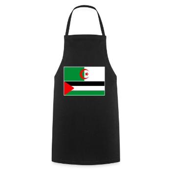 Algérie Palestine - Tablier de cuisine - noir - Devant - AI Model Male 185 dark (185cm)