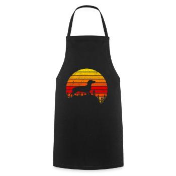 Teckel chien de toit coucher du soleil - Tablier de cuisine - noir - Devant - AI Model Male 185 dark (185cm)