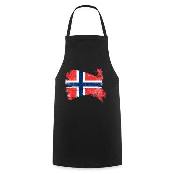 Norway Flag - Cooking Apron - black - Front - AI Model Male 185 dark (185cm)