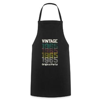 Vintage 1965 Original Parts. 65 Birthday Retro - Cooking Apron - black - Front - AI Model Male 185 dark (185cm)