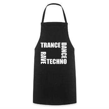 rave techno dance trance - Tablier de cuisine - noir - Devant - AI Model Male 185 dark (185cm)