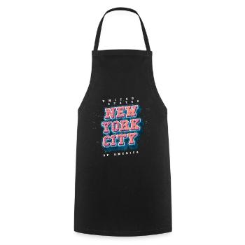 New York City NYC USA America City Font - Cooking Apron - black - Front - AI Model Male 185 dark (185cm)