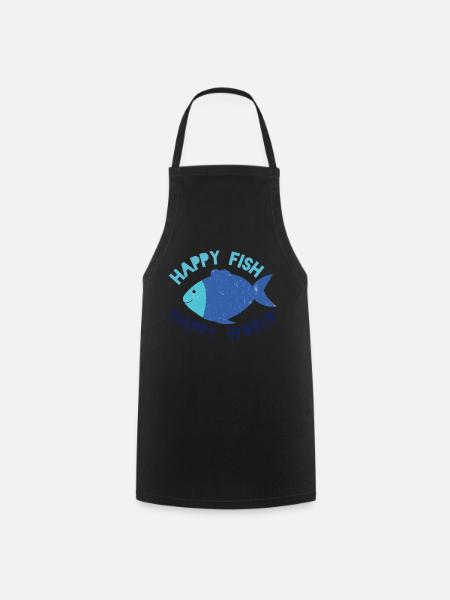 Happy Fish happy world - Cooking Apron - black