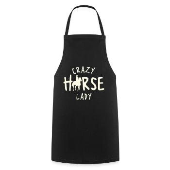 Crazy Horse Lady Horses Horse Rider - Kochschürze - Schwarz - Vorne - AI Model Male 185 dark (185cm)