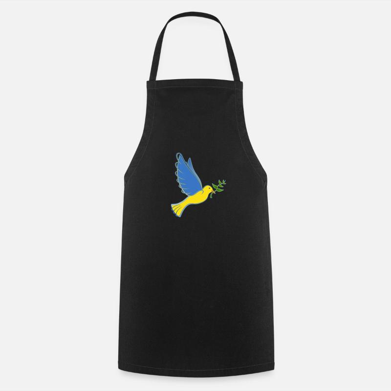 Support Ukraine with I stand with Ukraine - Cooking Apron - black