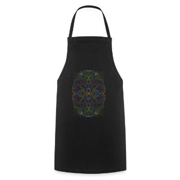 Geometrie Mandala - Kochschürze - Schwarz - Vorne - AI Model Male 185 dark (185cm)