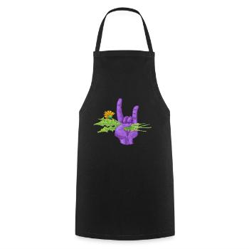 Off to the garden - Cooking Apron - black - Front - AI Model Male 185 dark (185cm)