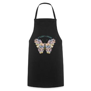 Schmetterling Blume blumig Sprüche Spruch Blumen - Kochschürze - Schwarz - Vorne - AI Model Male 185 dark (185cm)
