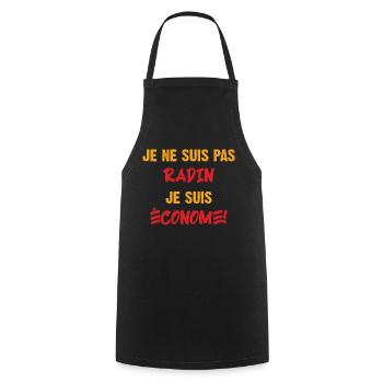 Radin ou économe - Tablier de cuisine - noir - Devant - AI Model Male 185 dark (185cm)