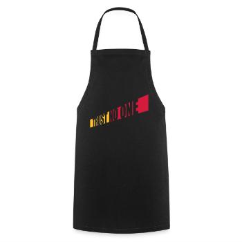 trust no one quote - Cooking Apron - black - Front - AI Model Male 185 dark (185cm)