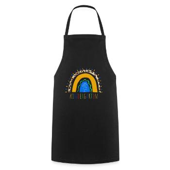 Jardin d’enfants Léopard Arc-en-ciel - Tablier de cuisine - noir - Devant - AI Model Male 185 dark (185cm)